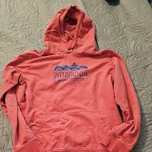 Patagonia Women's Femme Fitz Roy Lightweight Hoodie in a pink/coral color